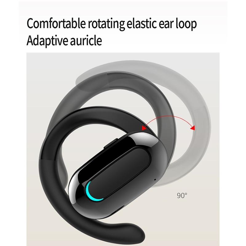 Rotatable Bluetooth Sports Earphones with Noise Reduction - Black Blue
