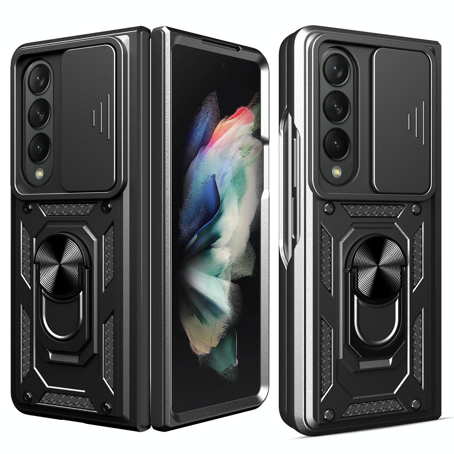 For Samsung Galaxy Z Fold4 5G Camshield Lanyard Case With Slide Ring