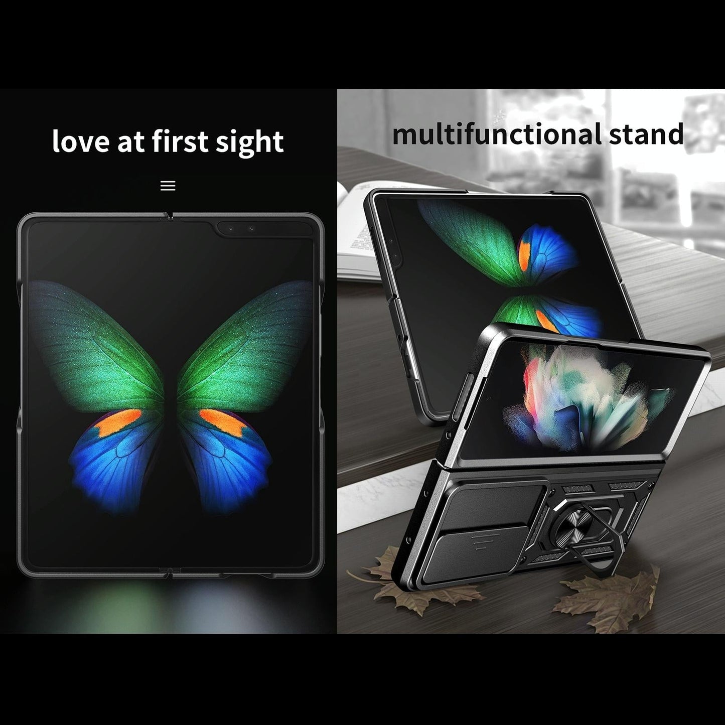 For Samsung Galaxy Z Fold4 5G Camshield Lanyard Case With Slide Ring