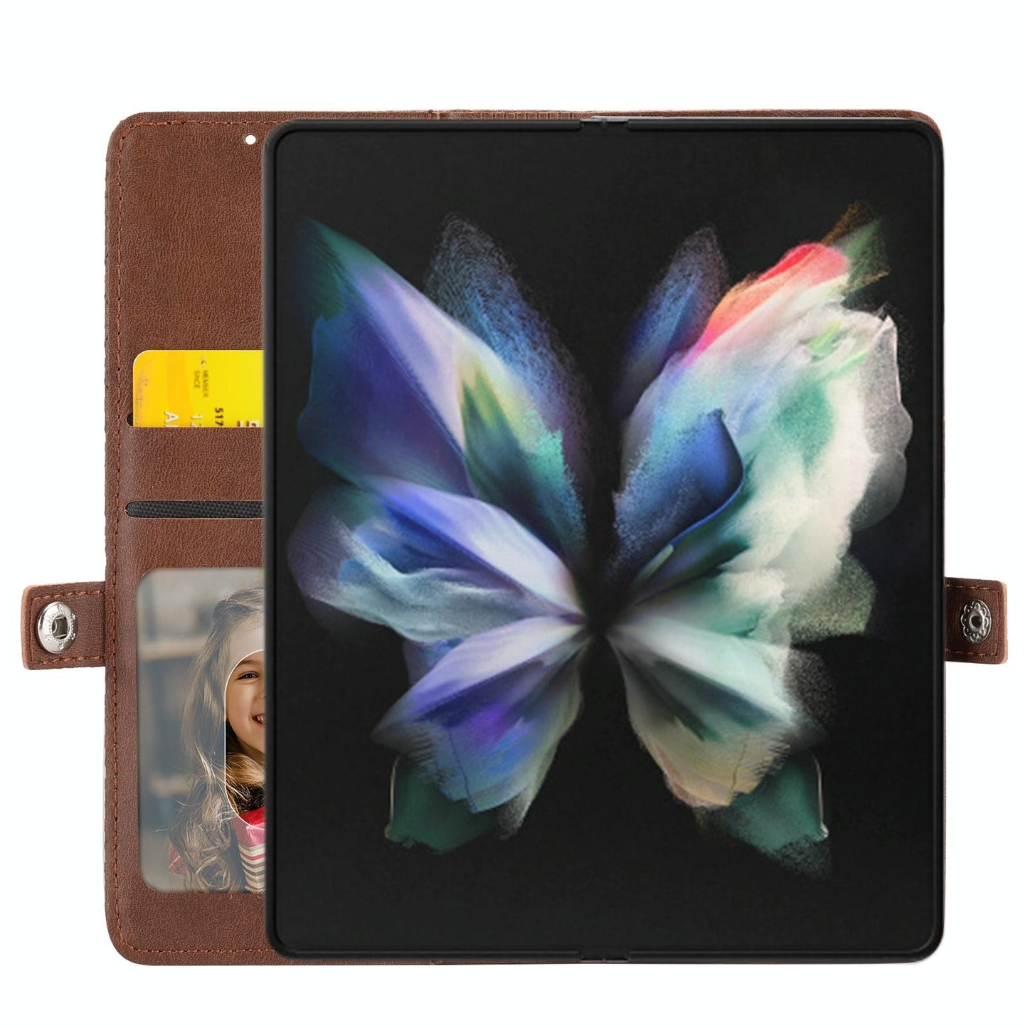 For Samsung Galaxy Z Fold4 5G Textured Leather Phone Case - Cubic Grid Design - Red