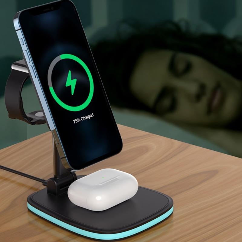 15W Multifunctional Desktop Wireless Charger - White
