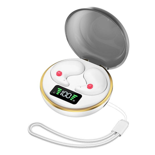 Mini Invisible Bluetooth Earphones with Charging Case - White