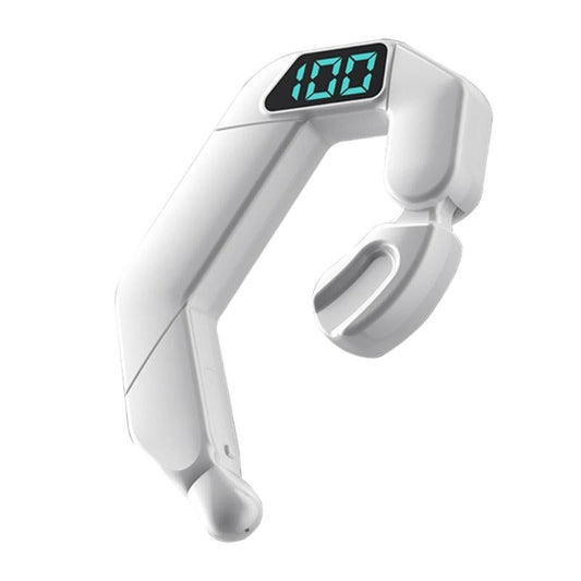 Digital Display Bone Conduction Bluetooth Headset - Sporty Design - White