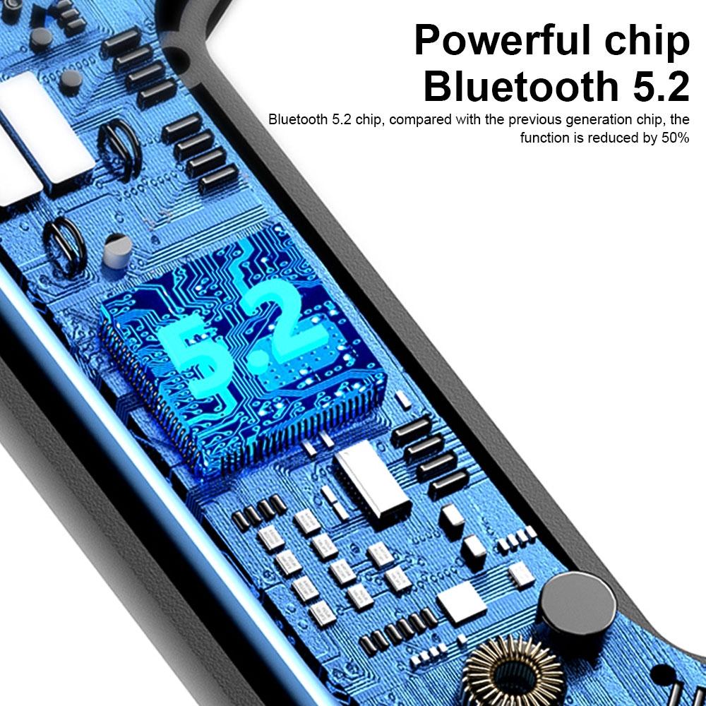 Digital Display Bone Conduction Bluetooth Headset - Sporty Design - White