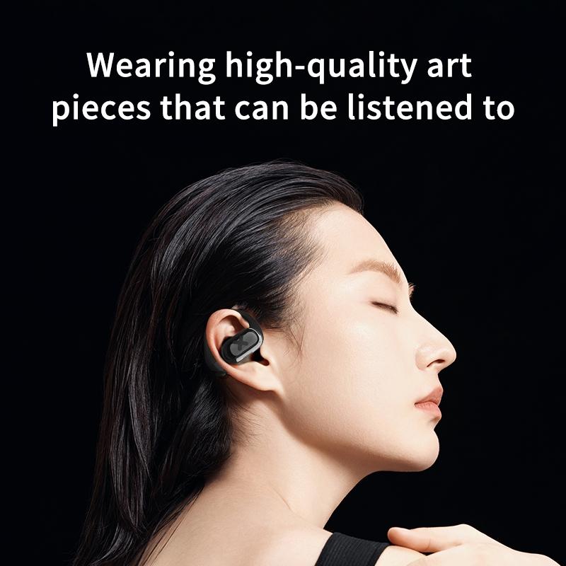 Bluetooth Earphones with Ear-mount Design - Black
