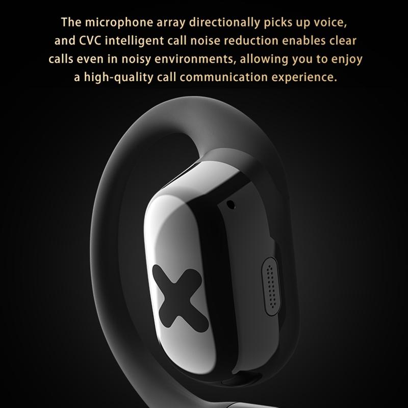 Bluetooth Earphones with Ear-mount Design - Black