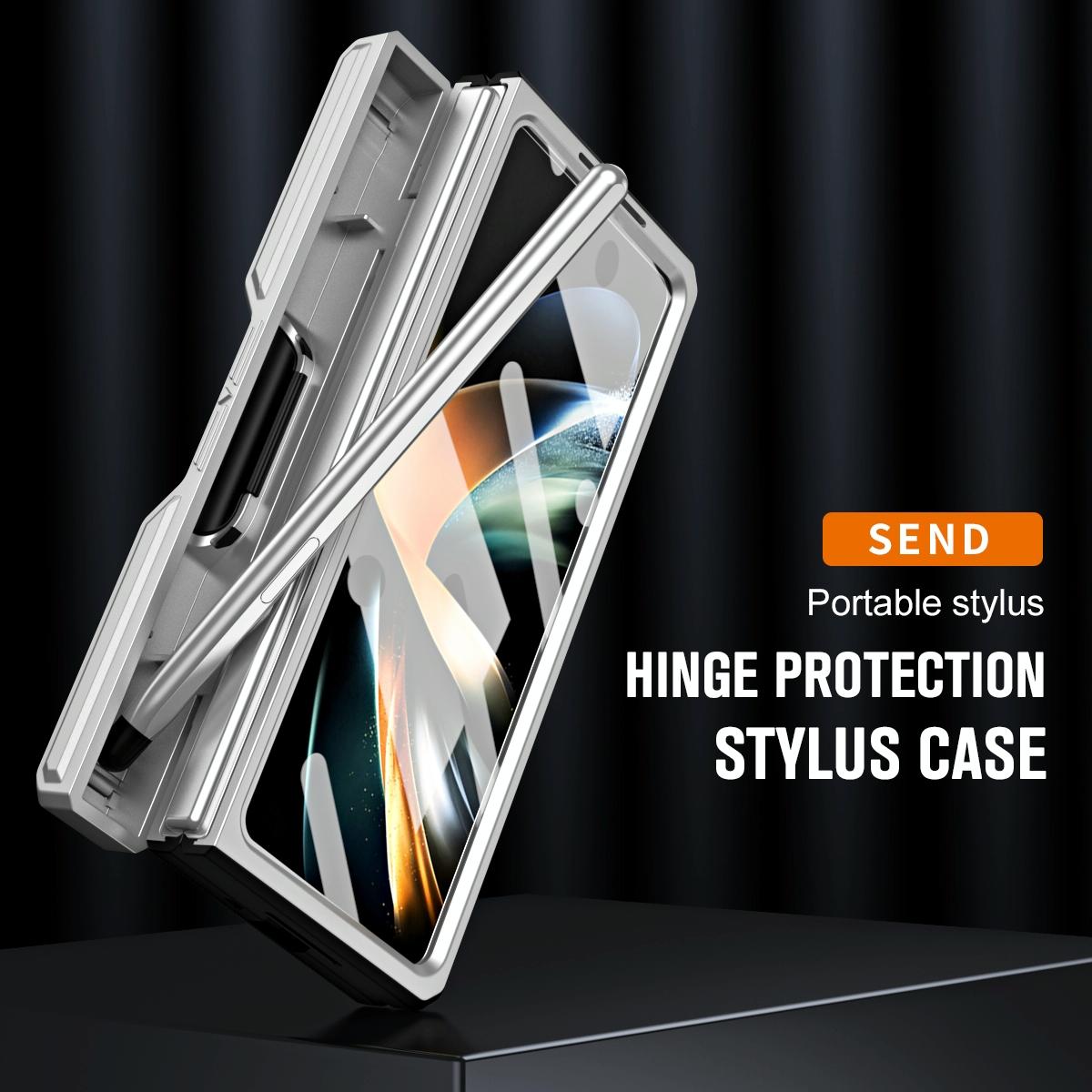 For Samsung Galaxy Z Fold4 5G Shockproof Tpu Pc Case With Pen - Gold