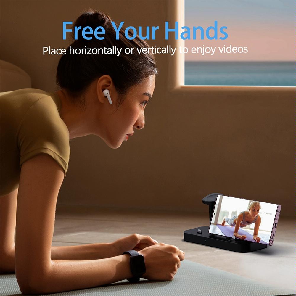 4 In 1 Type C Charging Stand For Samsung Watch And Galaxy Buds - Black