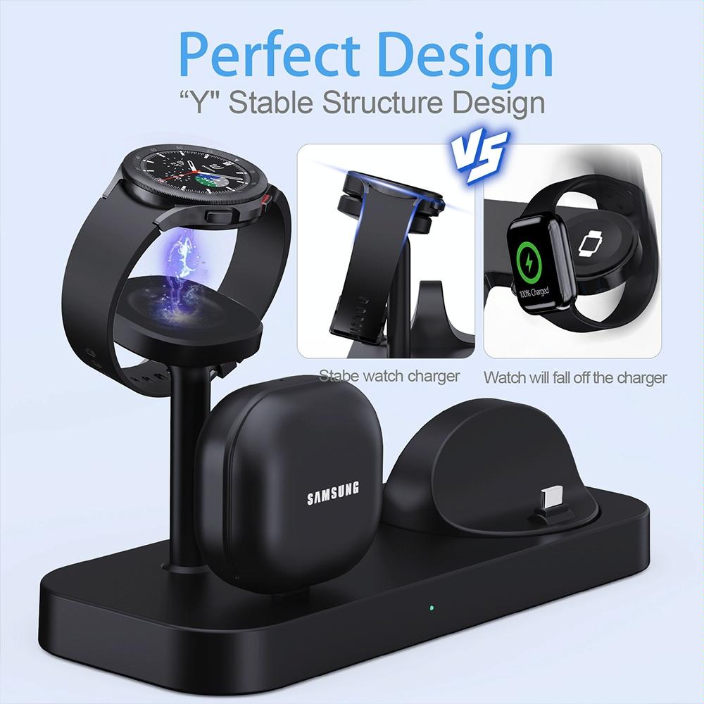 4 In 1 Type C Charging Stand For Samsung Watch And Galaxy Buds - Black