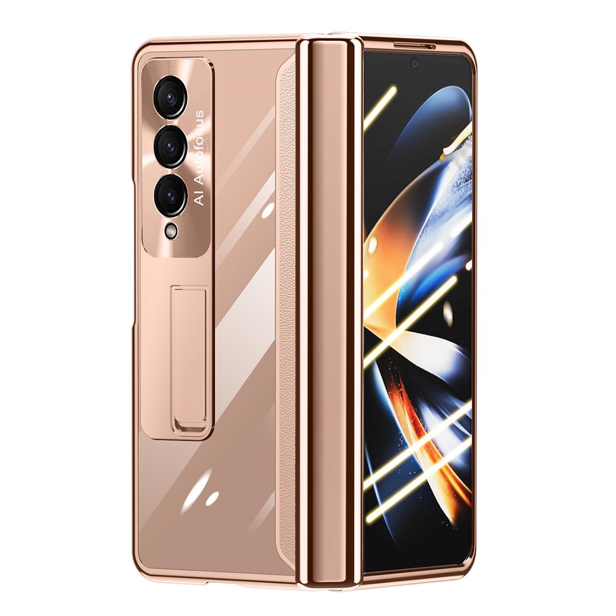 For Samsung Galaxy Z Fold4 5G Samsung Fold 4 Full Body Hinge Case - Electroplated - Gold