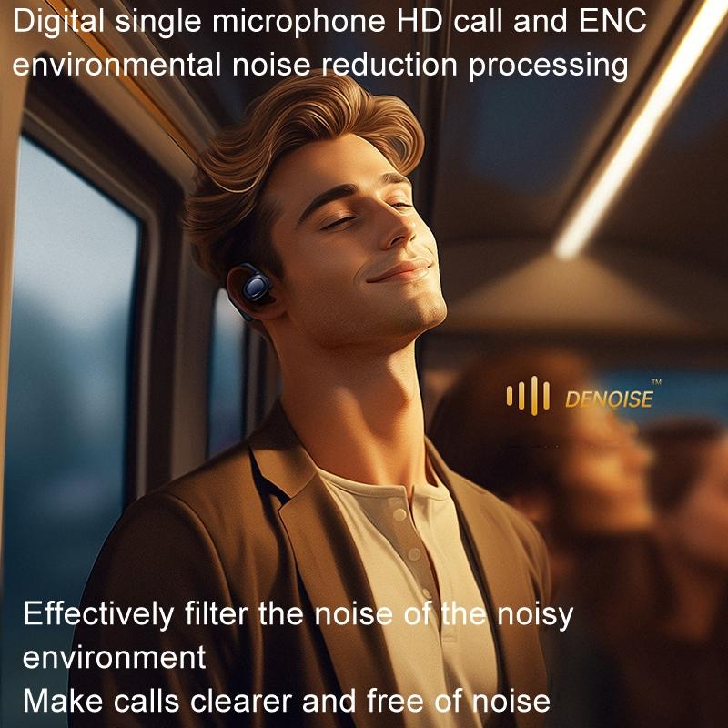 Crystal Air Conduction Bluetooth Earphones - Openbuds Ows - Navy