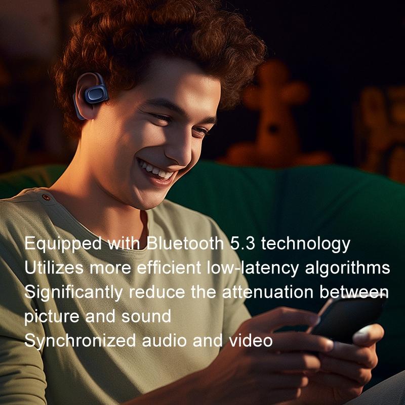 Crystal Air Conduction Bluetooth Earphones - Openbuds Ows - Navy