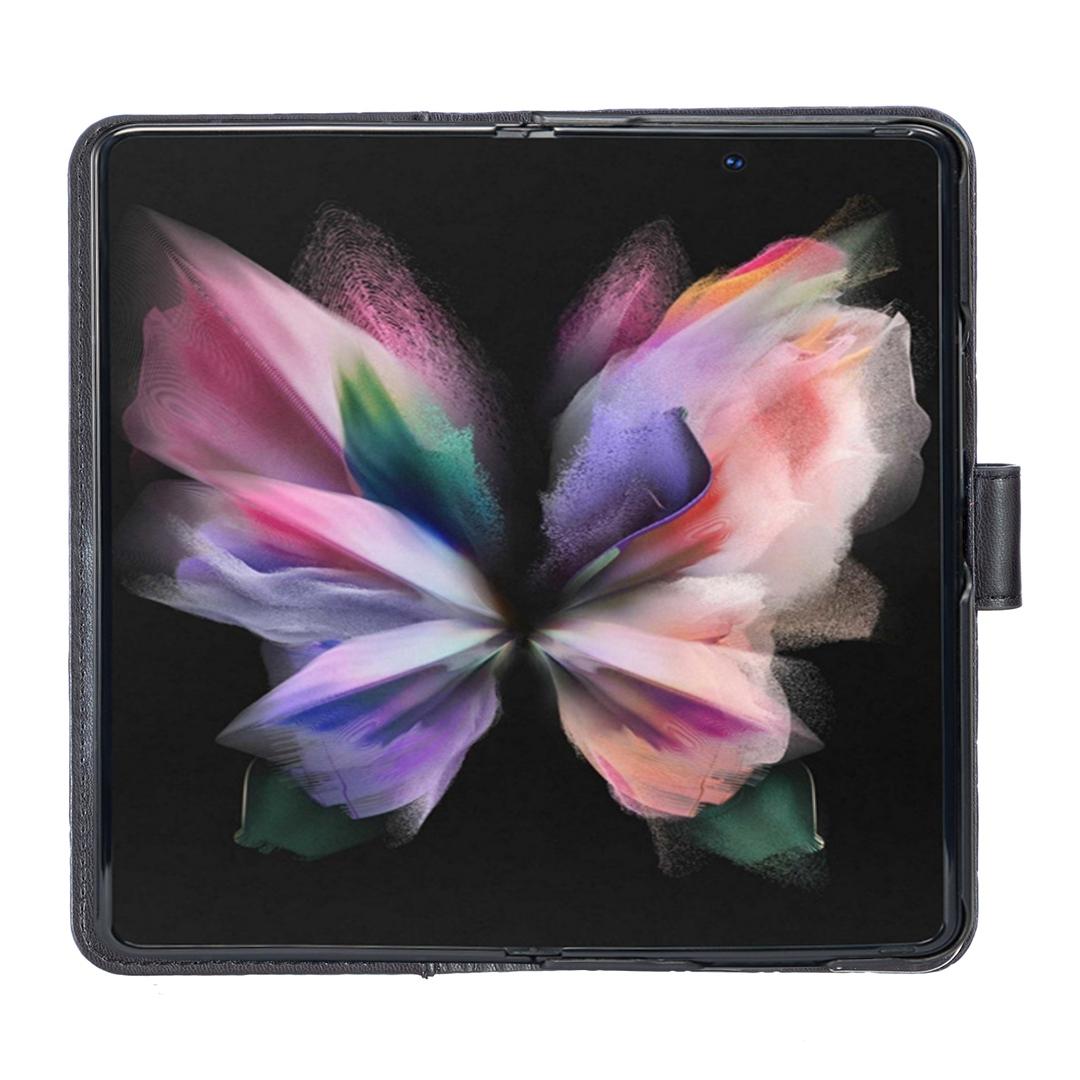 For Samsung Galaxy Z Fold4 5G Samsung Fold 4 Diamond Lattice Wallet Case - Sleek And Stylish - Purple