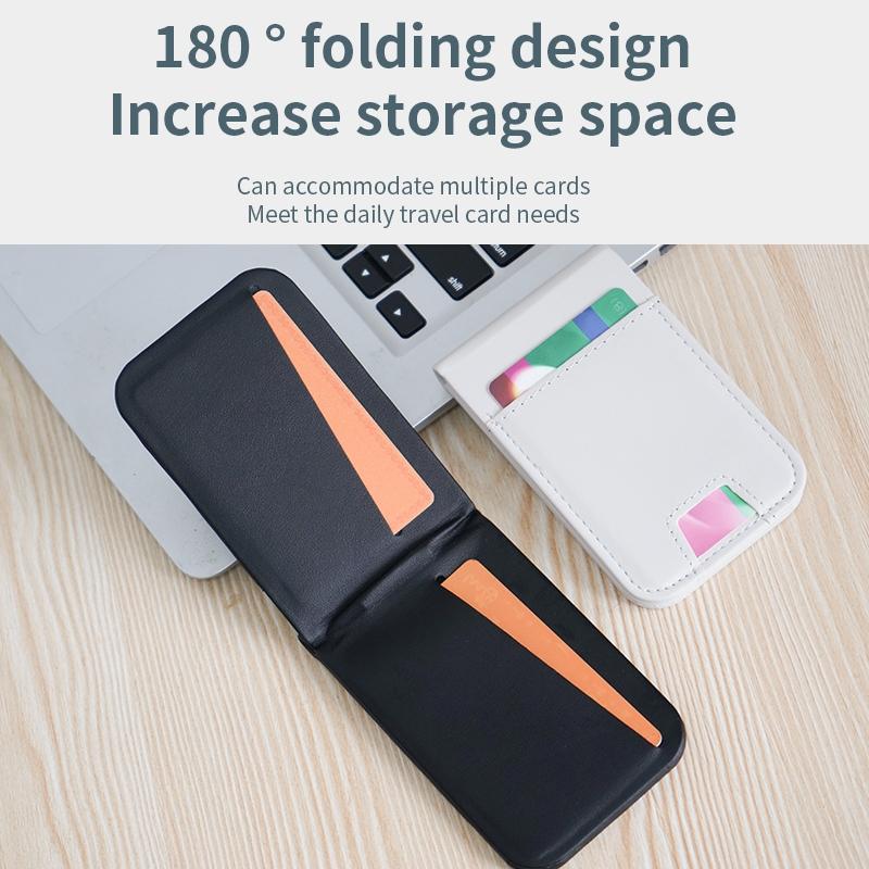 3 In 1 Magnetic Wireless Charger With Card Holder And Phone Bracket - Beige