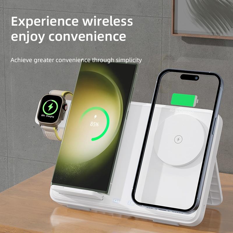 15W Magnetic Wireless Charger With Night Light - White