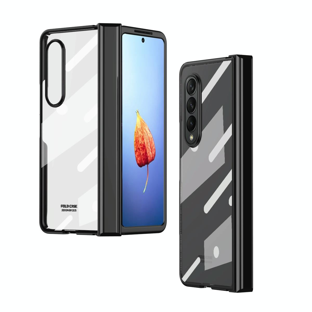 For Samsung Galaxy Z Fold4 5G Samsung Fold 4 Full Body Hinge Case - Electroplated - Black