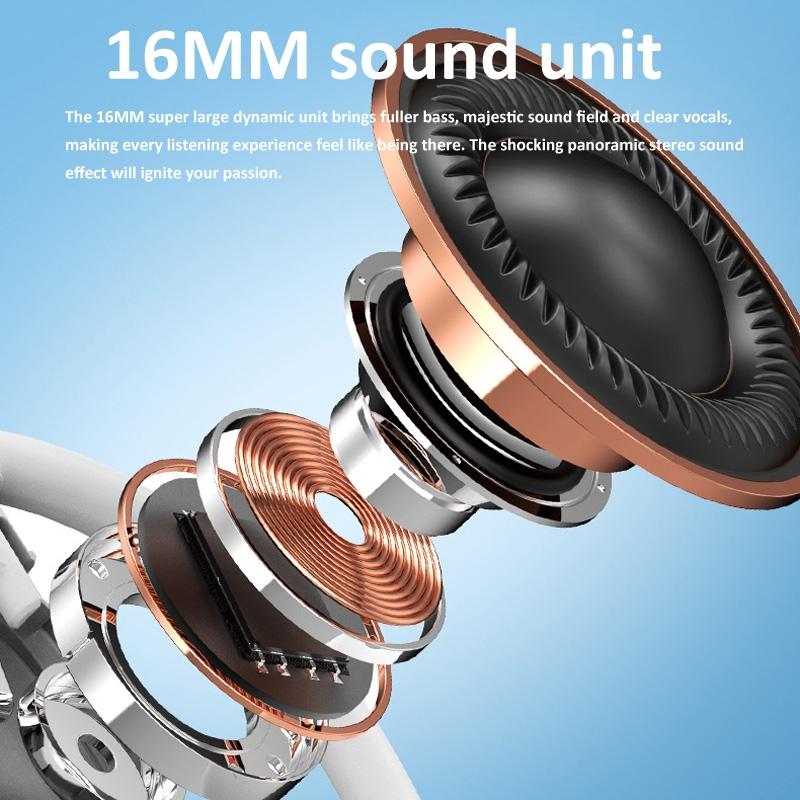 Wireless Hanging Earbuds with Bluetooth V5.4 Stereo Sound - White