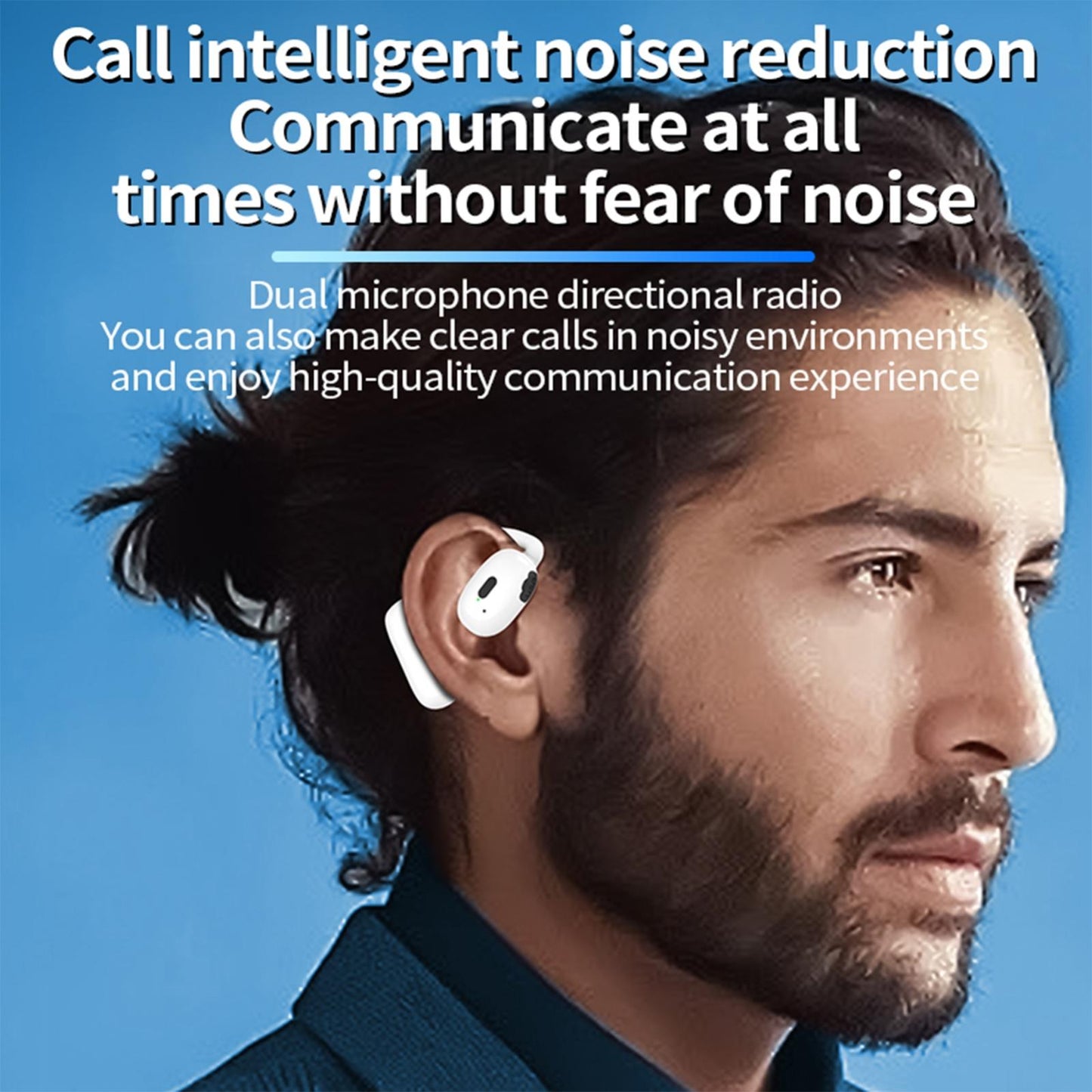 Wireless Hanging Earbuds with Bluetooth V5.4 Stereo Sound - White