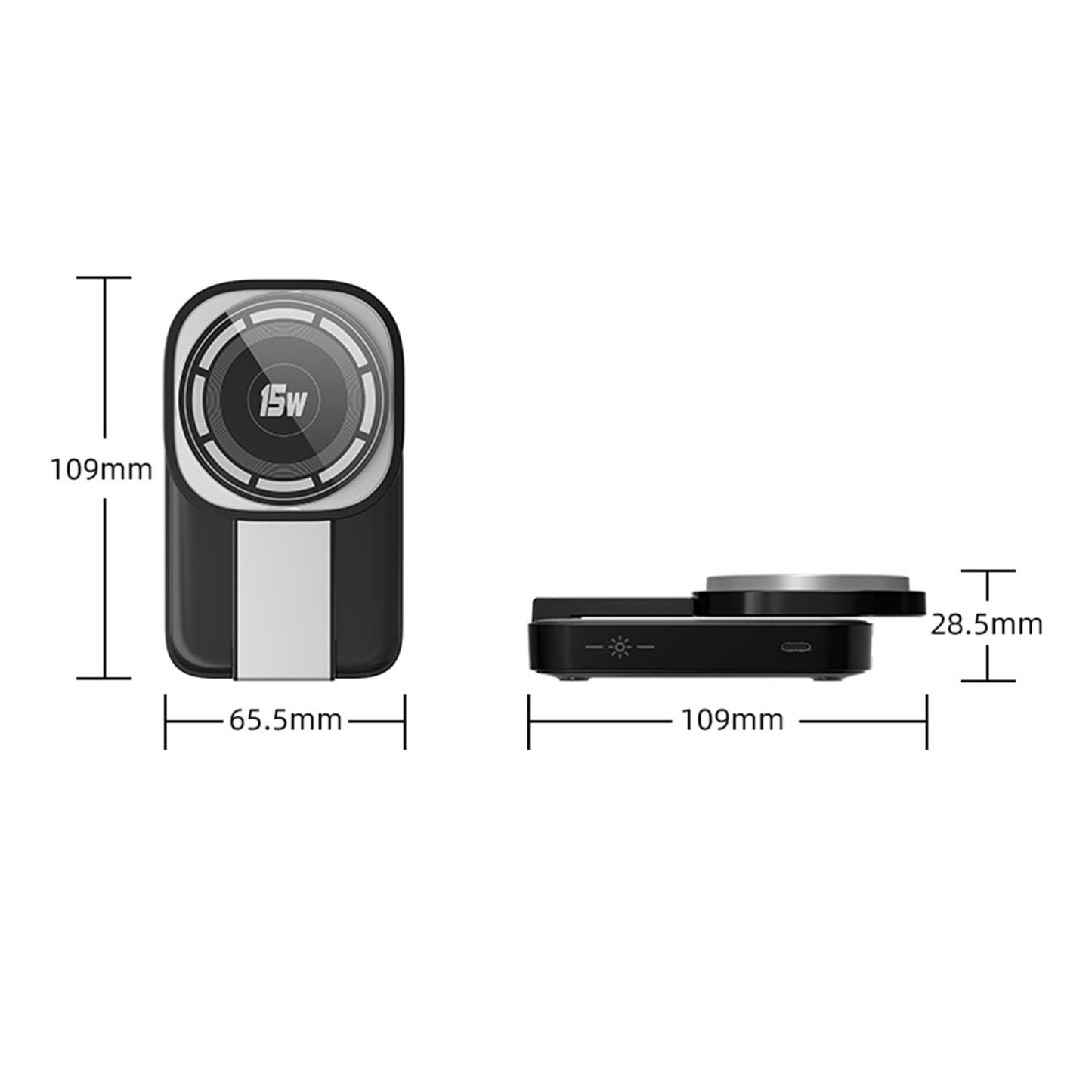3 In 1 Magnetic Wireless Charger With Led Light - White