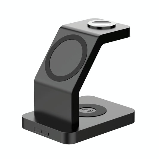 3 In 1 Magnetic Wireless Charger For Iphone Iwatch Airpods - Black