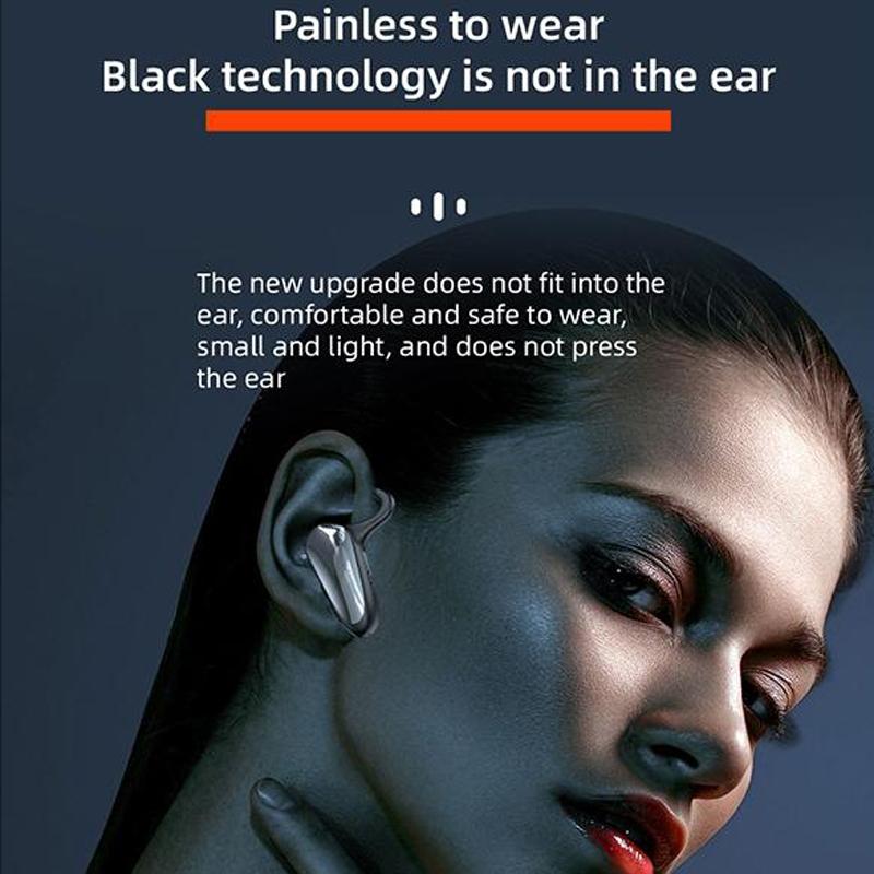 Digital Display Hanging Ear Bone Conduction Bluetooth Headset - Yx02 - Grey