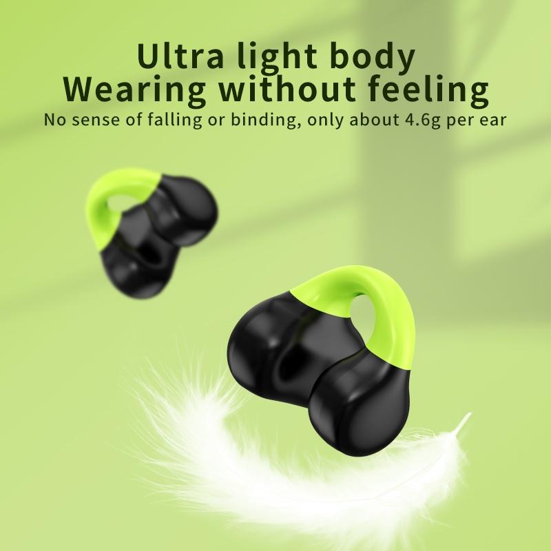 Wireless Clip-on Earphones with Charging Case - White + Gray