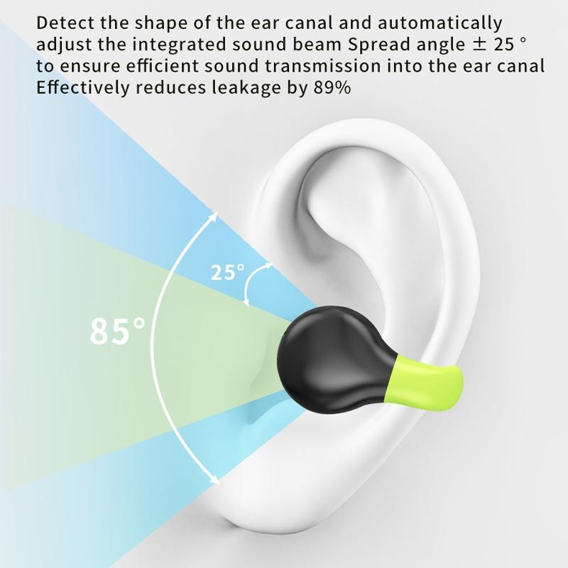 Wireless Clip-on Earphones with Charging Case - White + Gray
