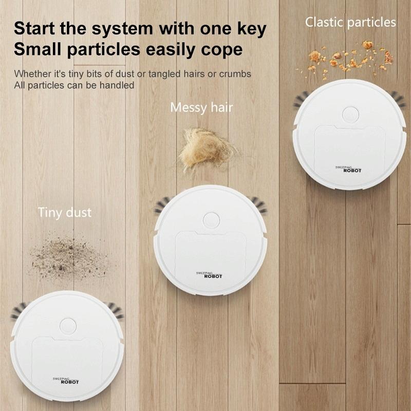 Intelligent 3-in-1 Mini Sweeping Robot Vacuum - White