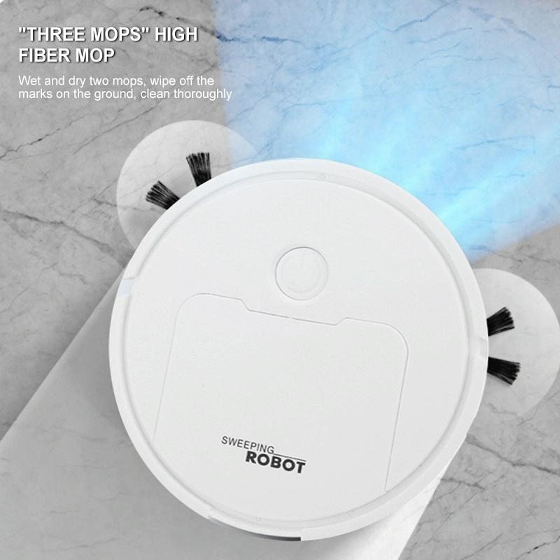 Intelligent 3-in-1 Mini Sweeping Robot Vacuum - White