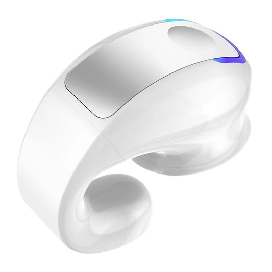 Lightweight Waterproof Bluetooth Earphone with Clip - Single-ear - White