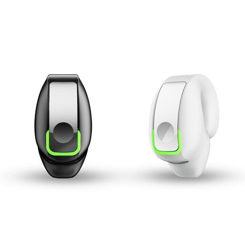 Lightweight Waterproof Bluetooth Earphone with Clip - Single-ear - White