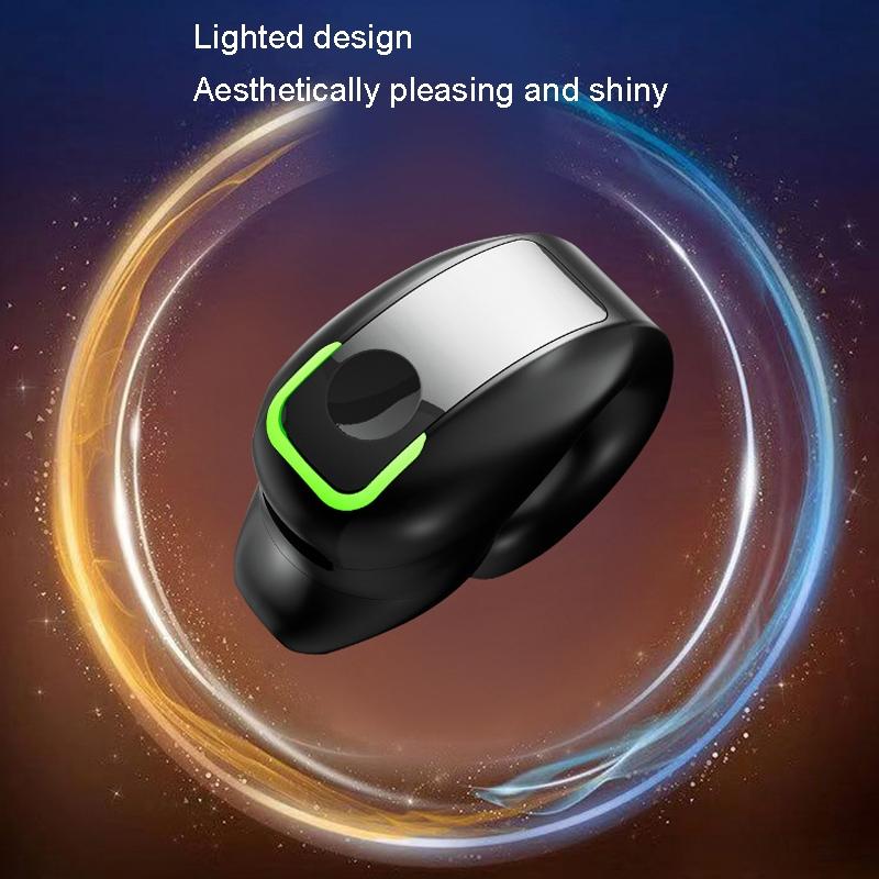 Lightweight Waterproof Bluetooth Earphone with Clip - Single-ear - White