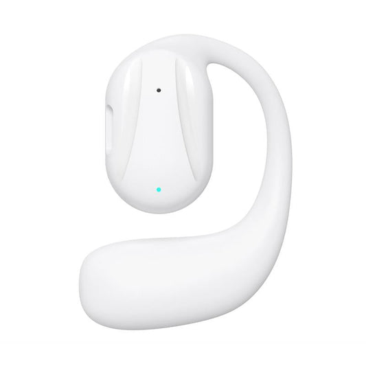 Black Yj77 Bluetooth 5.2 Ear-mounted Bone Conduction Headset for Left Ear - Left Ear White