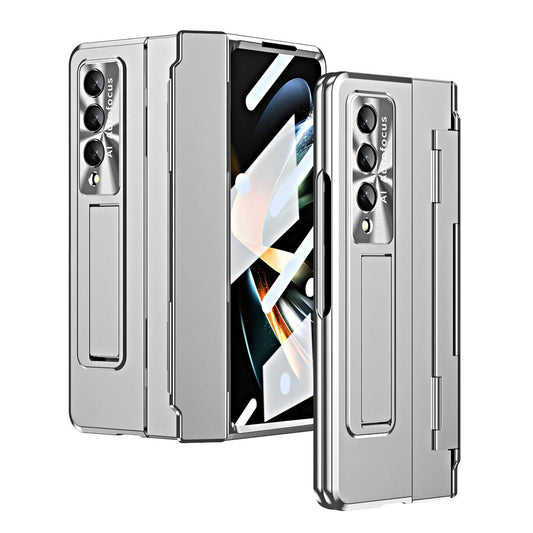 For Samsung Galaxy Z Fold4 5G Folding Case With Integrated Hinge - Silver
