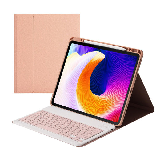 Detachable Bluetooth Keyboard Tablet Case For Ipad Pro 12.9 With Holder Pen Slot - Pink
