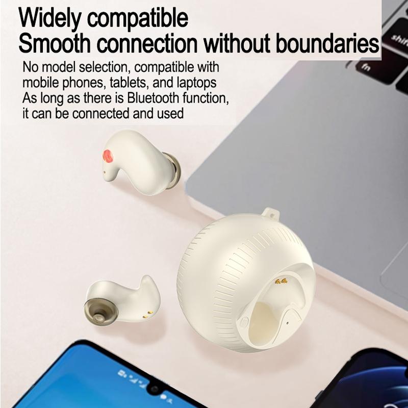 Coconut Ball Bluetooth Earphones with Charging Case - White