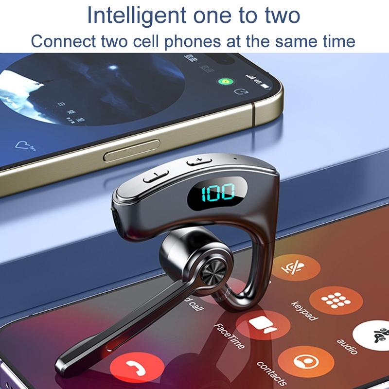 Bone Conduction Gaming Bluetooth Earphones with Noise Reduction - White