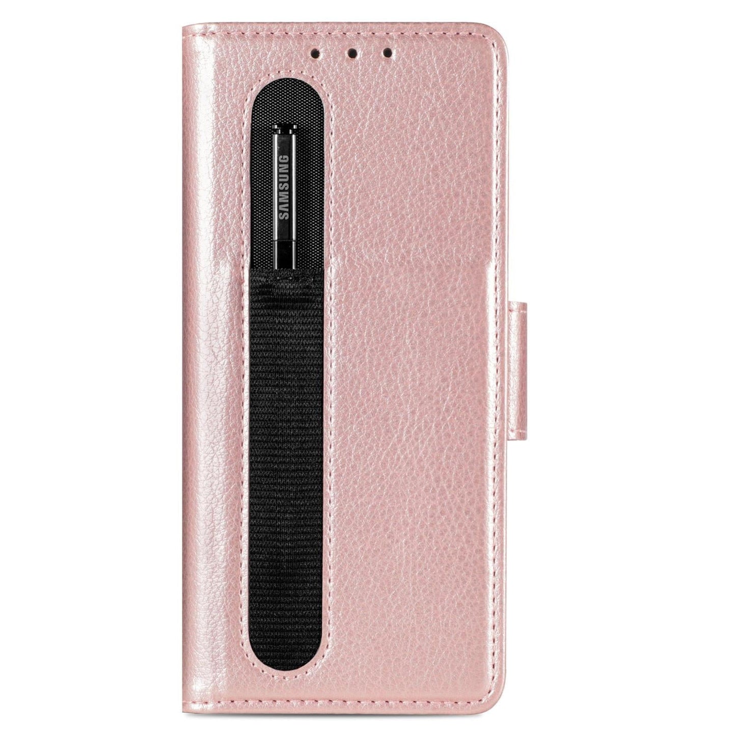 For Samsung Galaxy Z Fold4 5G Litchi Pattern Case With Pen And Card Slots - 4 - Brown