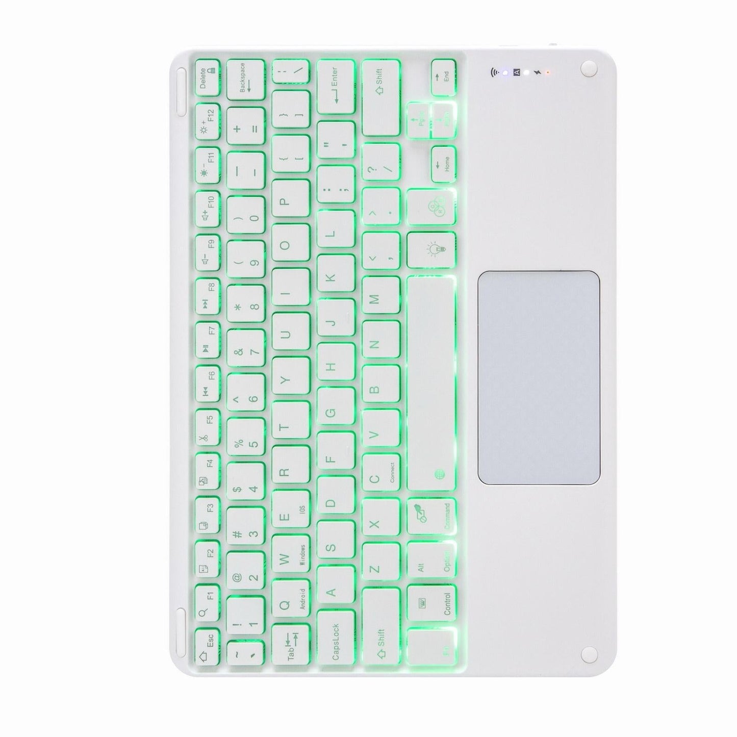 Bluetooth Keyboard Leather Case For Ipad 10.2 / Pro 10.5 - Touch Backlight Three-Fold Holder - Dark Night Green