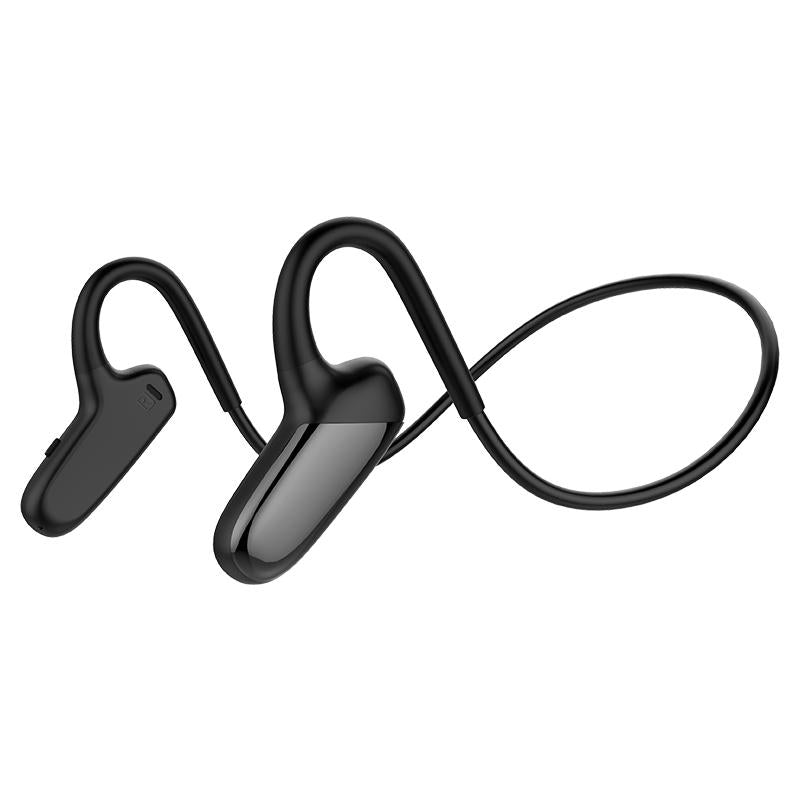 Waterproof Bone Conduction Bluetooth Earphones 5.0 for Sports - Black