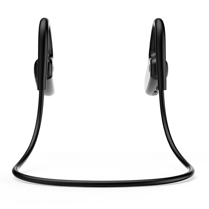 Waterproof Bone Conduction Bluetooth Earphones 5.0 for Sports - Black