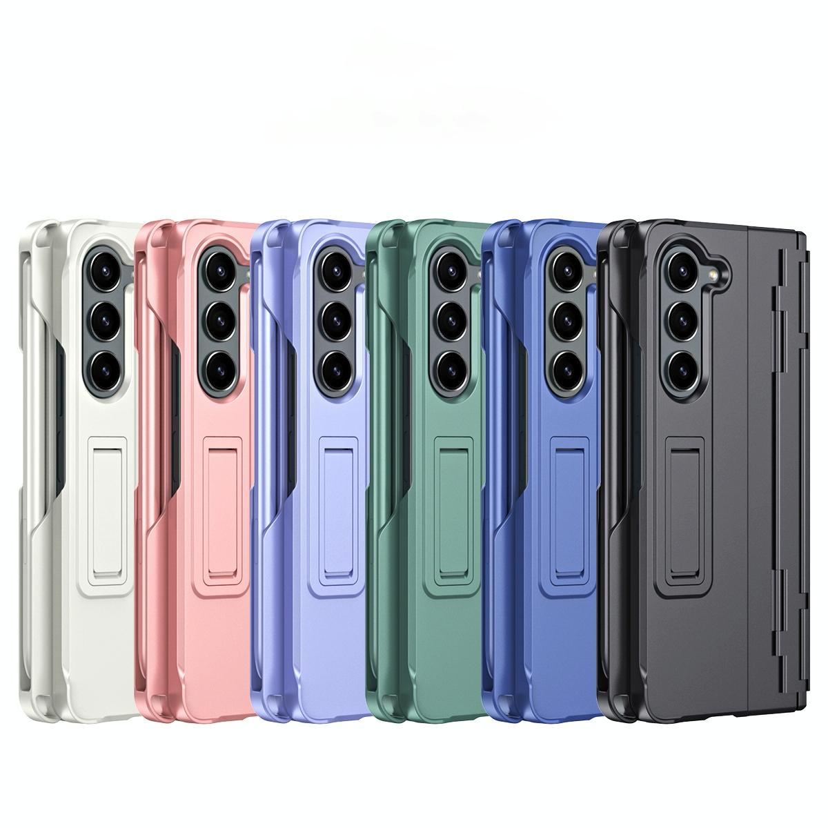 For Samsung Galaxy Z Fold4 5G Shockproof Diamond Case With Hinge And Pen - Pink