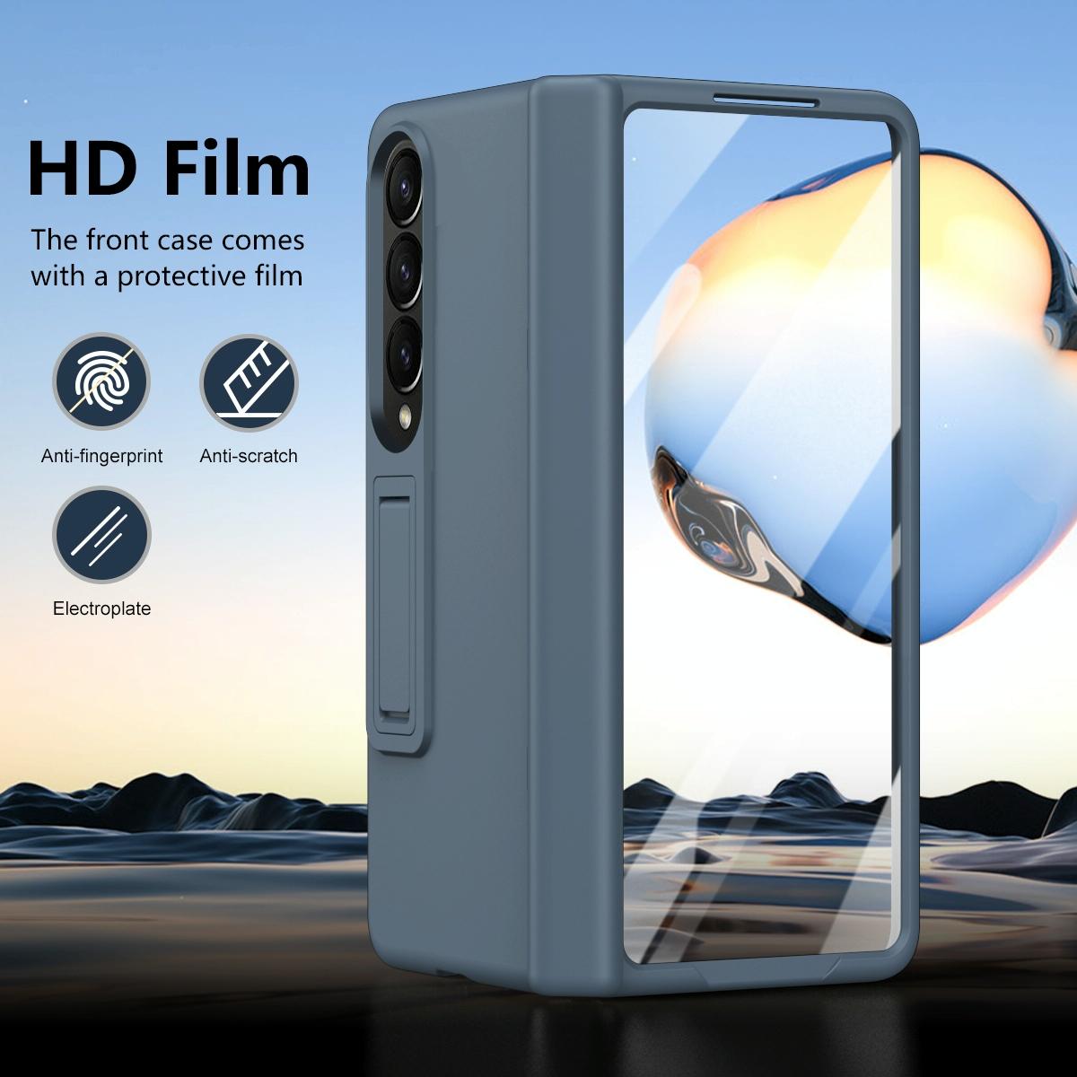 For Samsung Galaxy Z Fold4 5G Shockproof Case With Holder - All-Inclusive - Red