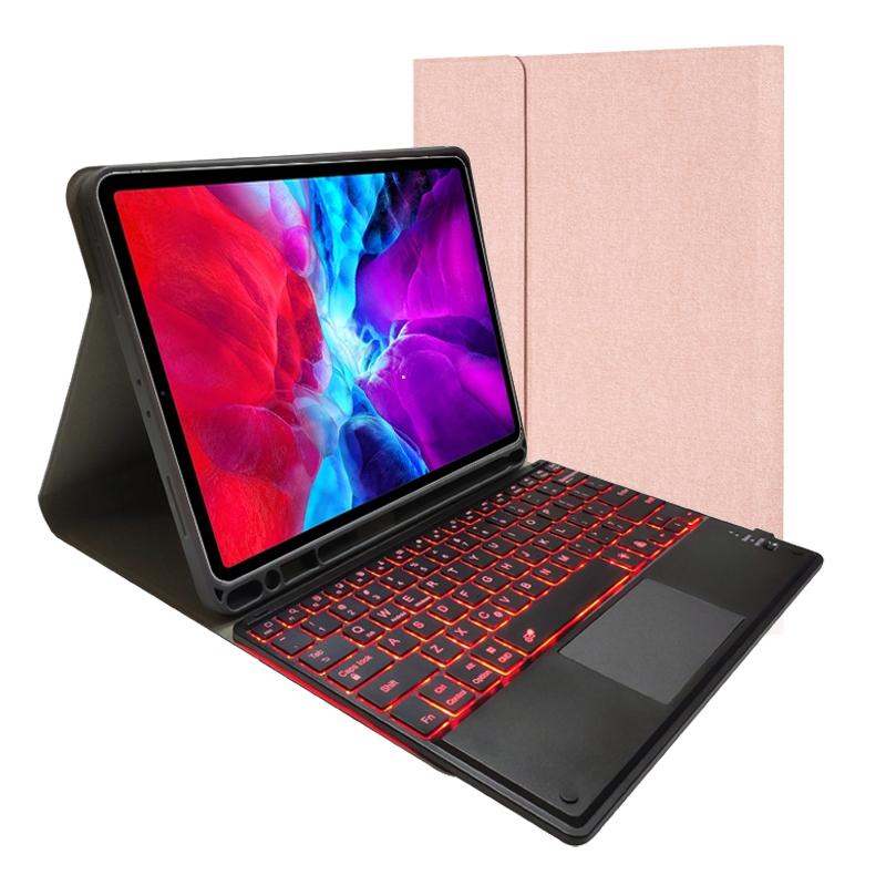 Bluetooth Keyboard Tablet Case For Ipad Pro 11 - Detachable Touch Leather Holder Pen Slot - Blue