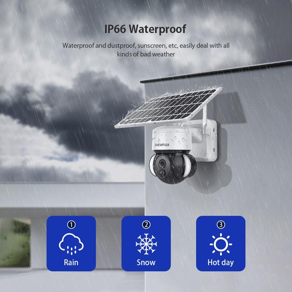 3Mp Solar Dome 4G Camera With Waterproof Ip66 Two-Way Audio Pir Motion Detection And Night Vision - White