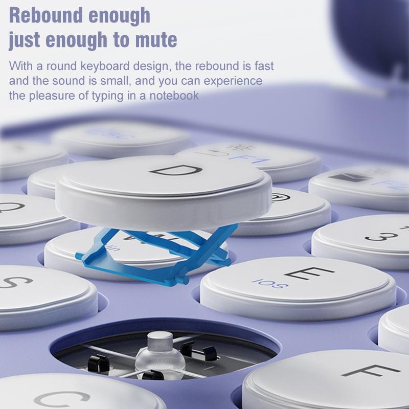 360 Degree Rotatable Bluetooth Keyboard Leather Case With Touchpad - Square Button - Mist Blue - For Ipad Air 2022 / Ipad Pro 11 2021