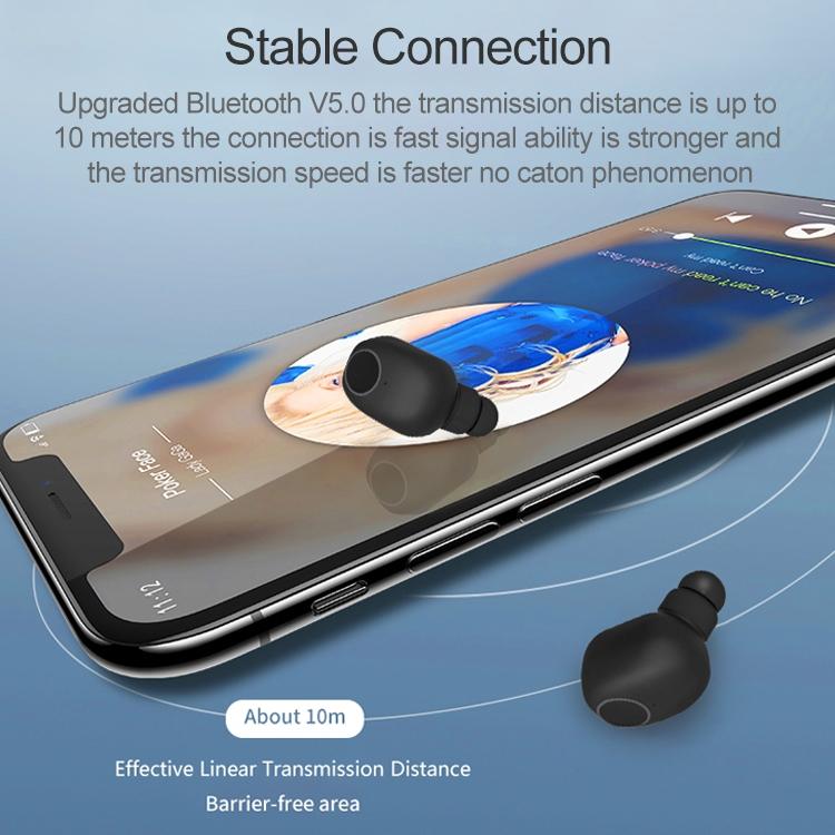 Wireless Sports Bluetooth 5.0 Earphones - Binaural Stereo - Black