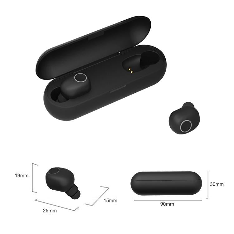 Wireless Sports Bluetooth 5.0 Earphones - Binaural Stereo - Black