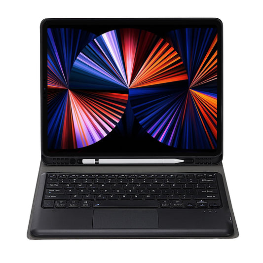 Detachable Bluetooth Keyboard Tablet Case For Ipad Pro 12.9 - Ultra-Thin With Touchpad Pen Slot & Holder - Black
