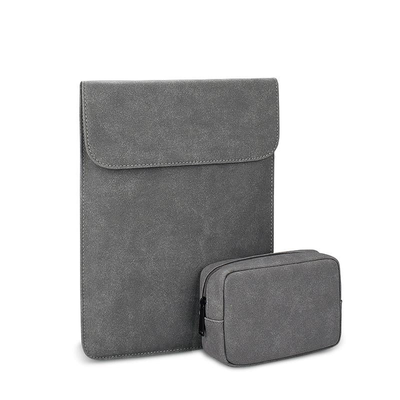 Ultra-thin Notebook Liner Bag - 14.1-15.4 Inch with Small Bag - Light Grey